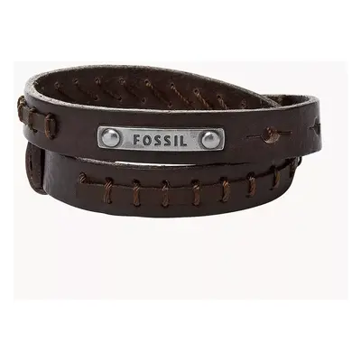 Fossil Bracelet double en cuir brun - Marron