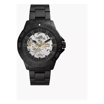 Fossil Montre Bannon automatique en acier inoxydable noire - Noir