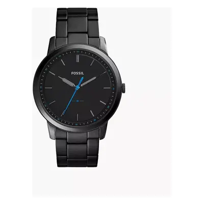 Fossil Montre La Minimaliste extra-plate à trois aiguilles en acier inoxydable noir - Noir