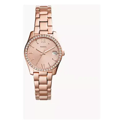 Fossil Montre Scarlette à trois aiguilles avec date en acier inoxydable doré rose - Doré rose