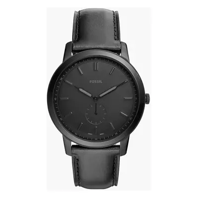 Fossil Montre The Minimalist à deux aiguilles en cuir noir - Noir