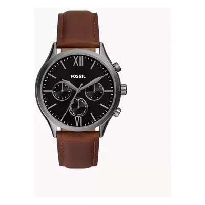 Fossil Montre Fenmore multifonction en cuir marron - Marron