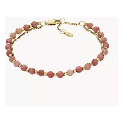 Fossil Bracelet multirang All Stacked Up en rhodochrosite rose - Doré