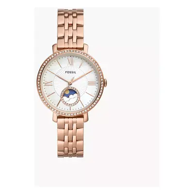 Fossil Montre Jacqueline multifonction à phase solaire et lunaire en acier inoxydable doré rose 