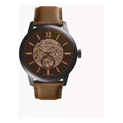 Fossil Montre Townsman automatique en cuir brun 48 mm - Marron