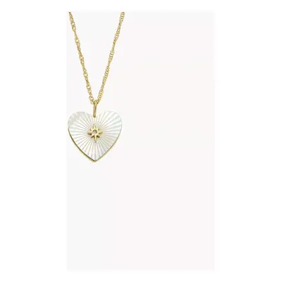 Fossil Collier pendentif caur Sutton Radiant Love en nacre et acier inoxydable doré - Doré