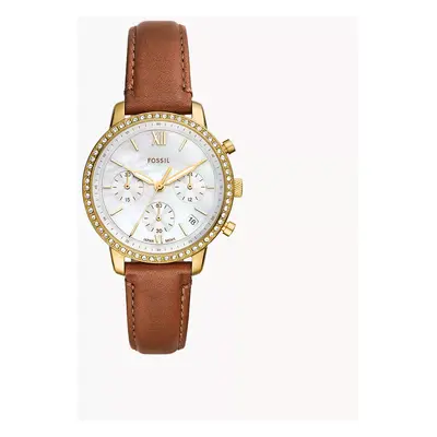 Fossil Montre Neutra chronographe en cuir brun - Marron