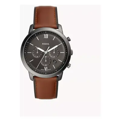 Fossil Montre Neutra chronographe en cuir ambre - Marron