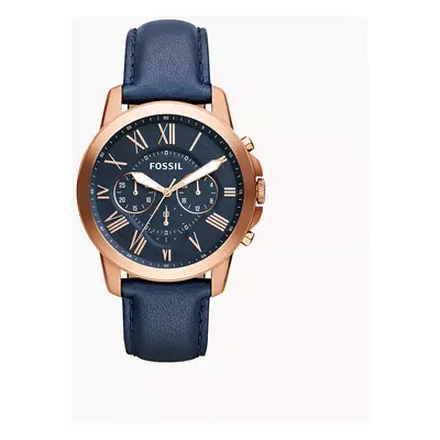 Fossil Montre Grant chronographe en cuir Bleu - Bleu