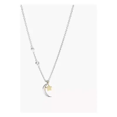 Fossil Collier étoile et croissant de lune Sterling en argent 925 - Bicolore/Doré/Argenté