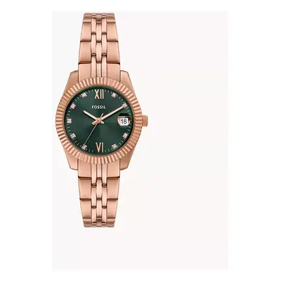 Fossil Montre Scarlette à trois aiguilles avec date en acier inoxydable doré rose - Doré rose