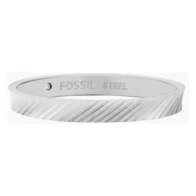 Fossil Bague Harlow Linear Texture en acier inoxydable - Argenté