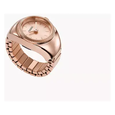 Fossil Bague-montre à deux aiguilles en acier inoxydable doré rose - Doré rose