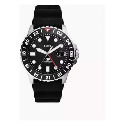 Fossil Montre Fossil Blue GMT en silicone noir - Noir