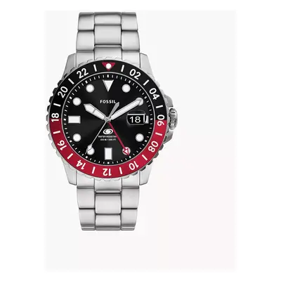 Fossil Montre Fossil Blue GMT en acier inoxydable - Argenté