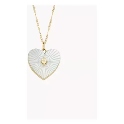 Fossil Collier chaîne caur Sutton Locket Collection en nacre blanc - Doré