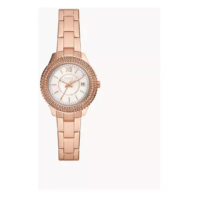 Fossil Montre Stella à trois aiguilles avec date en acier inoxydable doré rose - Doré rose