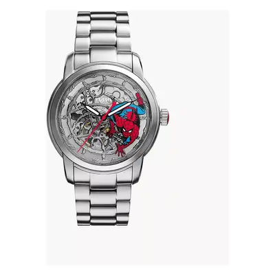 Fossil Montre SPIDER-MAN Marvel x Fossil automatique en édition limitée - Argenté