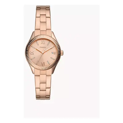 Fossil Montre Rye à trois aiguilles avec date en acier inoxydable doré rose - Doré rose