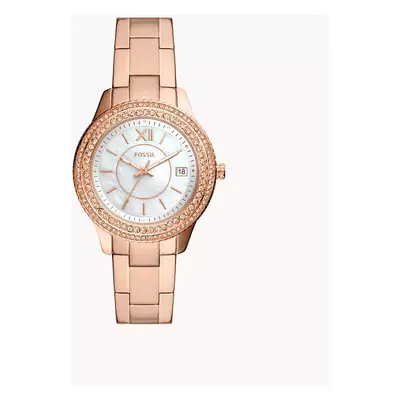 Fossil Montre Stella à trois aiguilles avec date en acier inoxydable doré rose - Doré rose