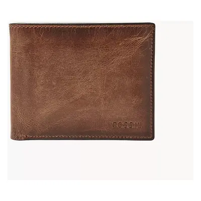 Fossil Portefeuille avec porte-cartes RFID Derrick en cuir - Marron