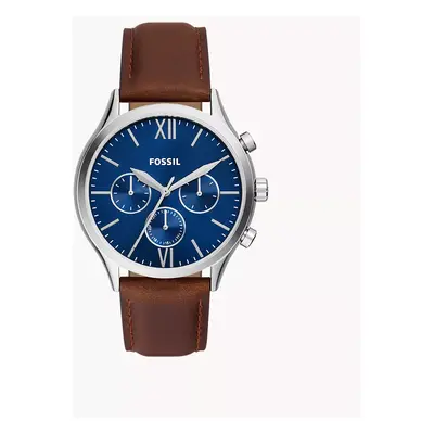 Fossil Montre Fenmore multifonction en cuir marron - Marron