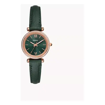 Fossil Montre Carlie à trois aiguilles en cuir LiteHide vert - Vert