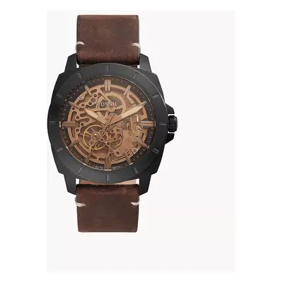 Fossil Montre mécanique Privateer Sport en cuir marron - Marron