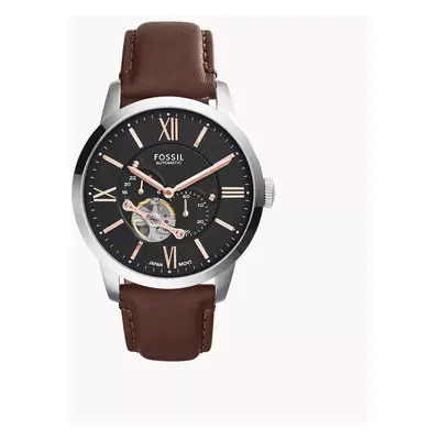 Fossil Montre Townsman automatique en cuir Brun - Marron