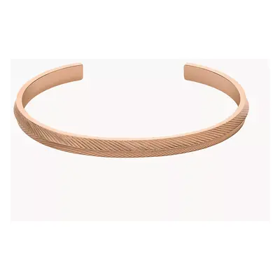 Fossil Bracelet jonc Harlow Linear Texture en acier inoxydable doré rose - Doré rose