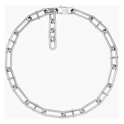 Fossil Collier chaîne Heritage D-Link en acier inoxydable - Argenté