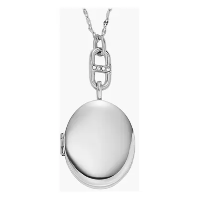 Fossil Collier chaîne Heritage Locket Collection en acier inoxydable - Argenté