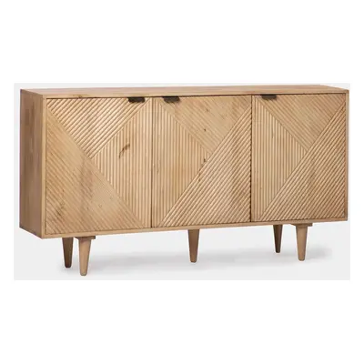 Buffet étroit de style naturel en bois de mangue Arai