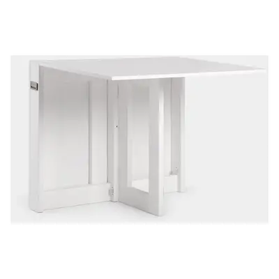 Table de salle à manger pliable rectangulaire laquée en blanc Anika