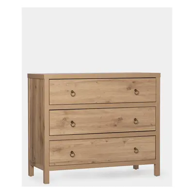 Commode 3 tiroirs en bois couleur naturelle Livorno