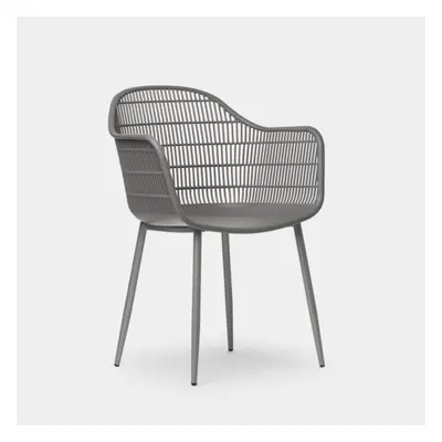 Chaise de salle à manger avec accoudoirs en polypropylène gris Soren