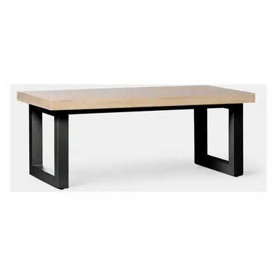 Table basse en bois de chêne avec pied en métal noir Alys