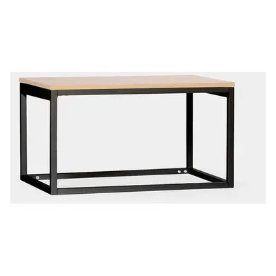 Table basse avec plateau relevable en effet bois et pied métallique noir Navan