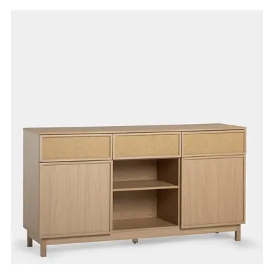 Buffet en bois couleur naturel et fibre naturelle Bora