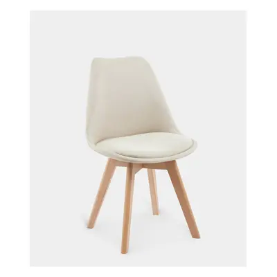 Chaise de salle à manger rembourrée beige Kler