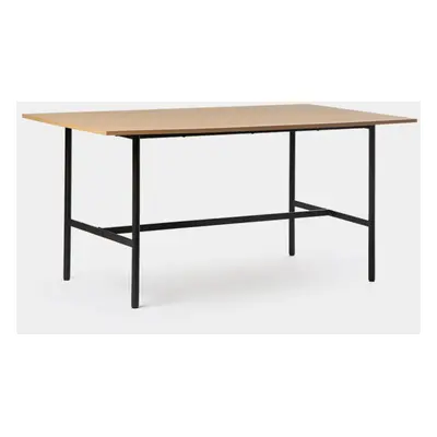 Table à manger rectangulaire 160 effet bois avec pied métallique noir Beka