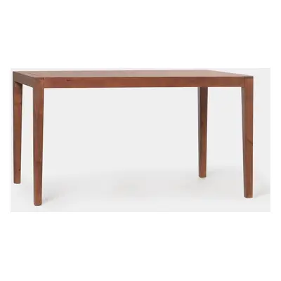 Table à manger rectangulaire extensible 140/190 en placage et bois massif couleur châtaigne Mara