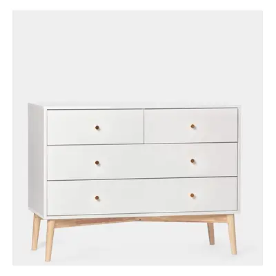 Commode à 4 tiroirs en bois blanc Vichy