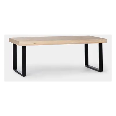 Table basse en bois de chêne avec pied en métal noir Yanin