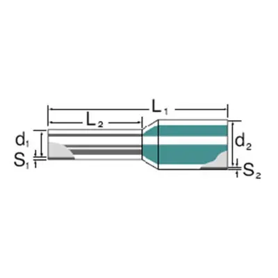 Embout simple dextrémité de câble Weidmüller H2,5/14D BL BD 9004360000 2.5 mm² x 8 mm partiellem