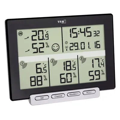 TFA Dostmann Multi-Sens Thermo-hygromètre radiopiloté noir