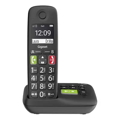 Gigaset E290A DECT/GAP Téléphone sans fil compatible avec les appareils auditifs, répondeur télé