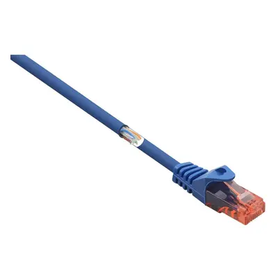 Renkforce RJ45 Câble réseau, câble patch CAT 6 U/UTP 3.00 m bleu avec cliquet dencastrement, san