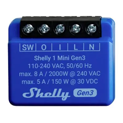 Shelly Plus 1 Mini Gen. 3 Commutateur sans fil Wi-Fi, Bluetooth