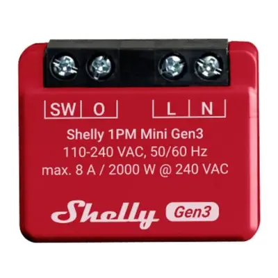 Shelly Plus 1PM Mini Gen. 3 Commutateur sans fil Wi-Fi, Bluetooth